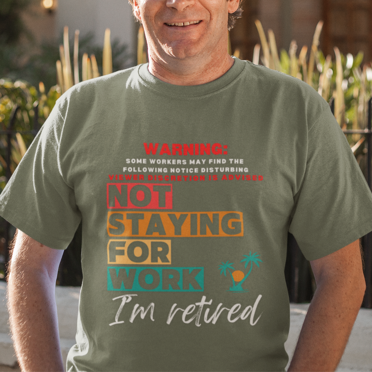 Warning NSFW I'm Retired Multi-Color Beach (Men's)