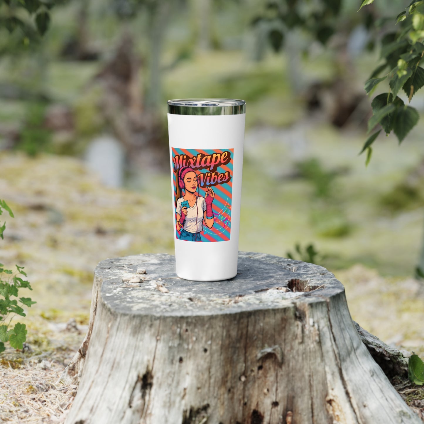 Mixtape Vibes Teen Girl 80s Retro 22 oz Stainless Steel Tumbler