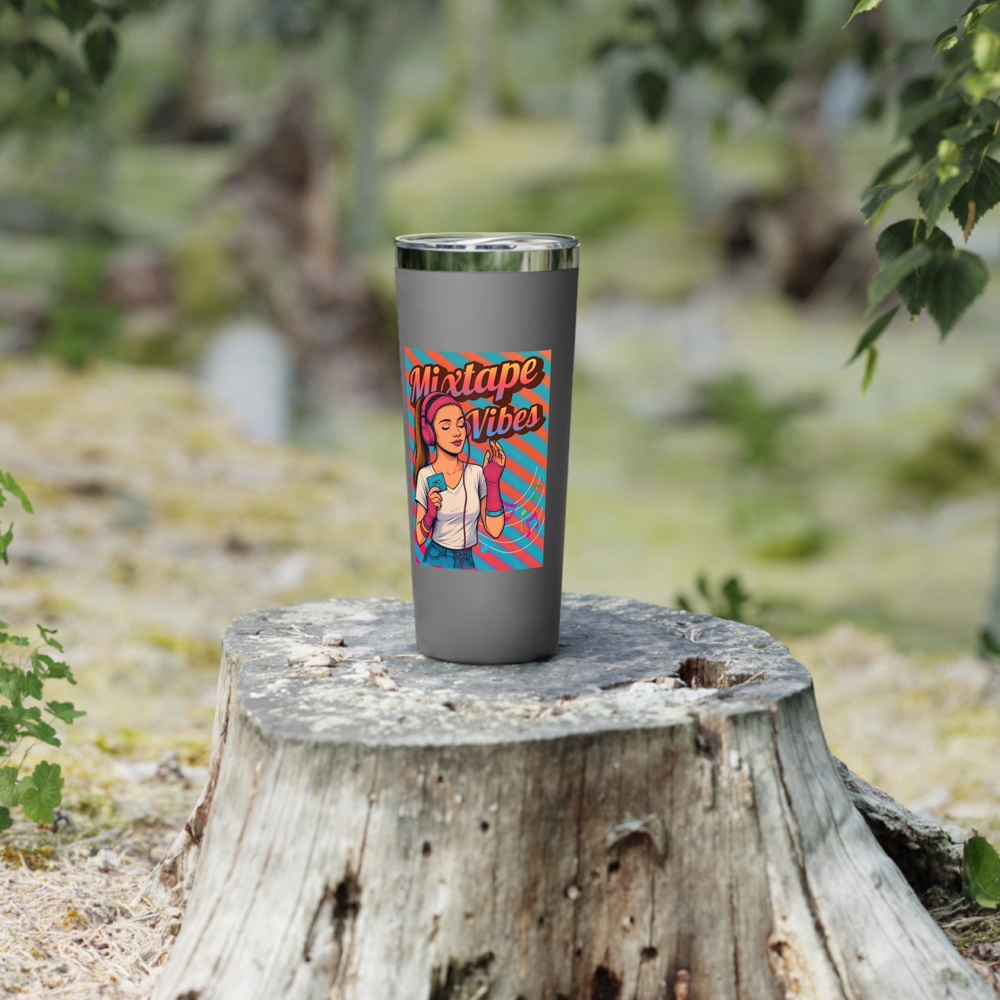 Mixtape Vibes Teen Girl 80s Retro 22 oz Stainless Steel Tumbler