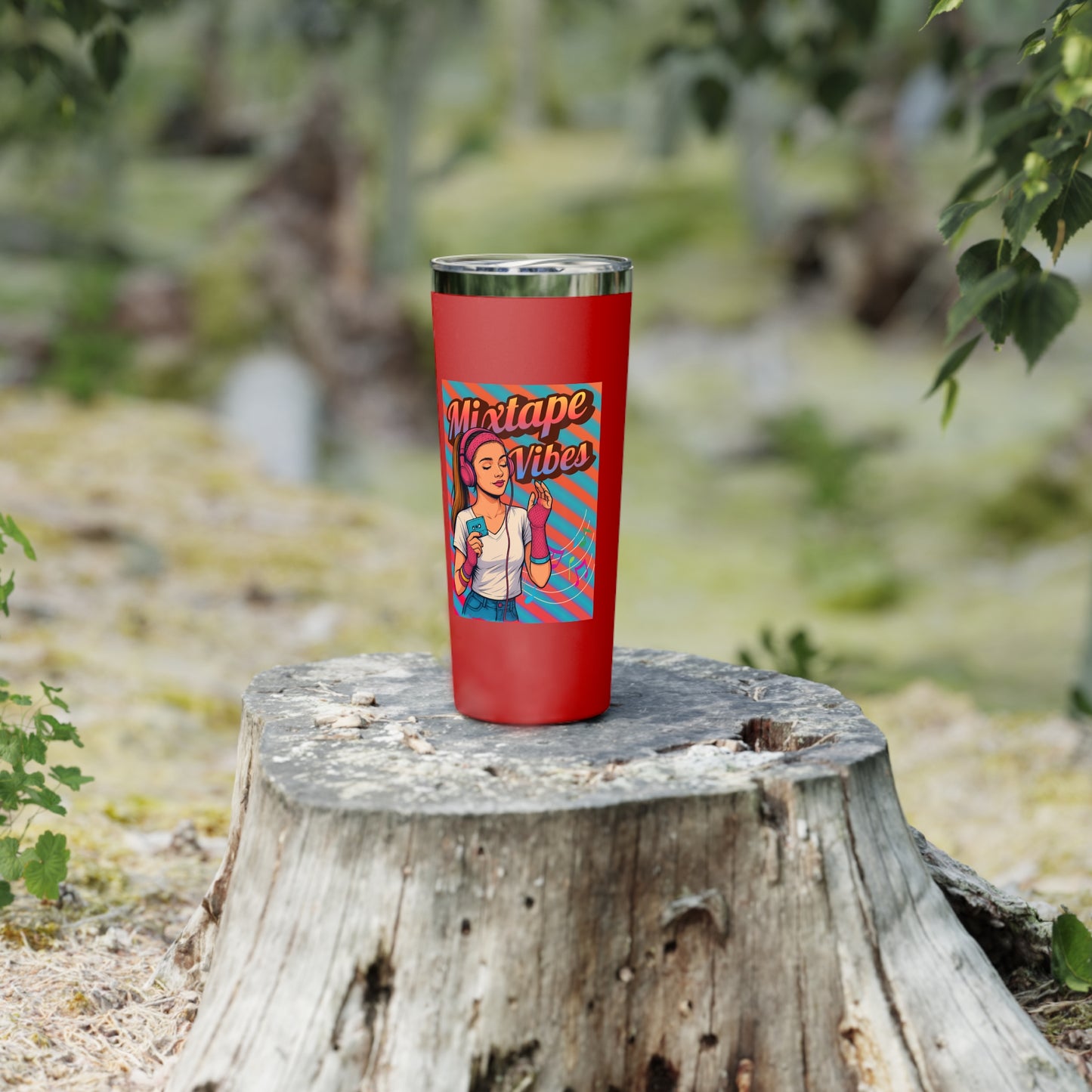 Mixtape Vibes Teen Girl 80s Retro 22 oz Stainless Steel Tumbler