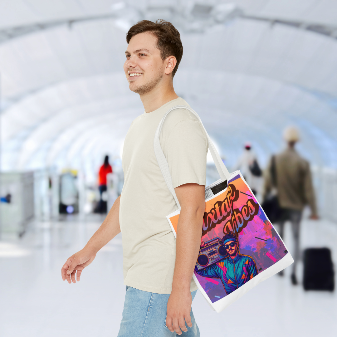 Mixtape Vibes Boom Box Guy 80s Nostalgic Tote Bag