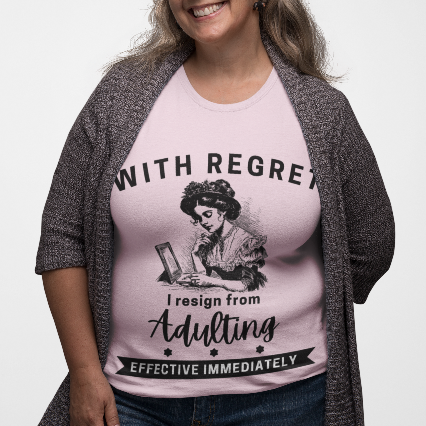 With Regret Resign from Adulting Woman