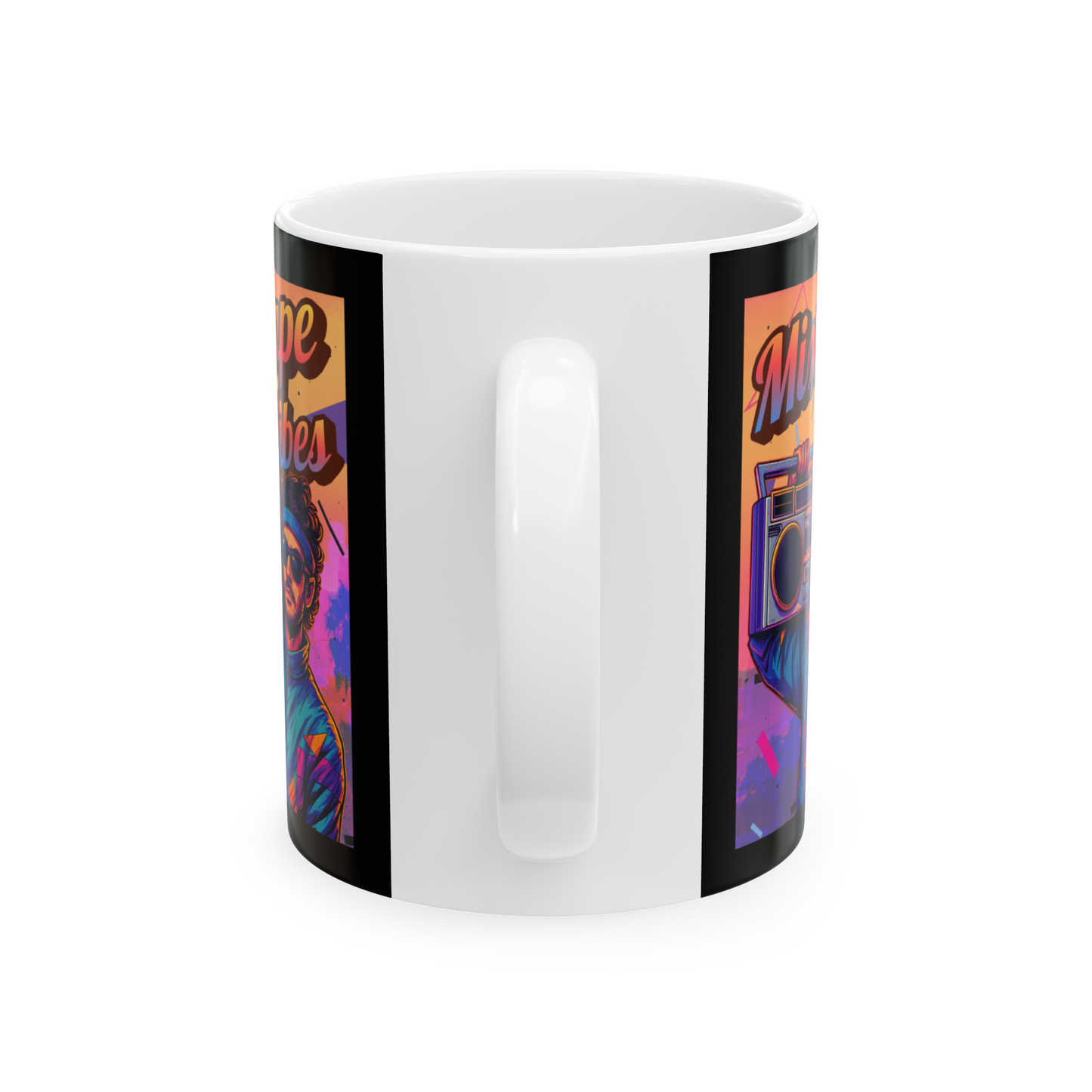 Mixtape Vibes Boom Box Guy Nostalgic Ceramic Mug