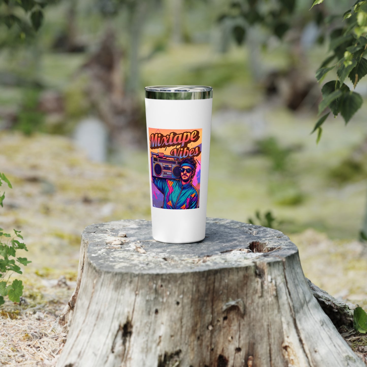 Mixtape Vibes Boom Box 80s Retro 22 oz Stainless Steel Tumbler