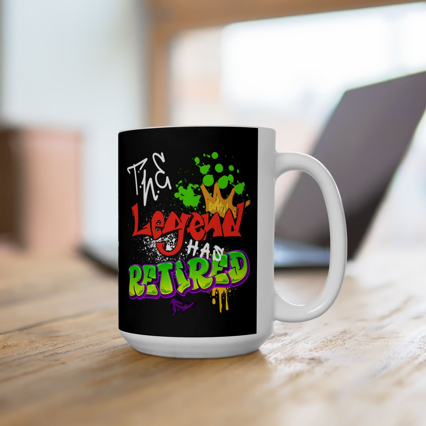 The Legend Has Retired Graffiti Funny Ceramic Mug