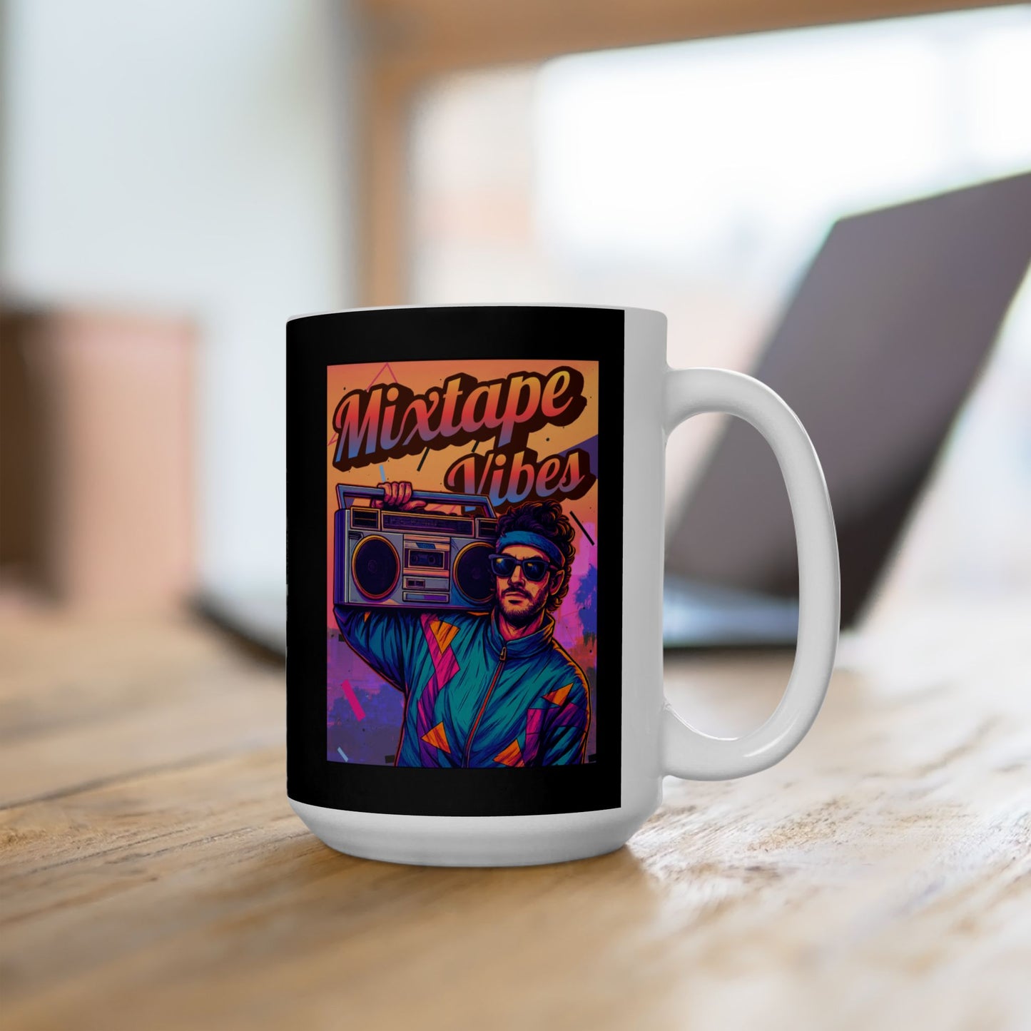 Mixtape Vibes Boom Box Guy Nostalgic Ceramic Mug