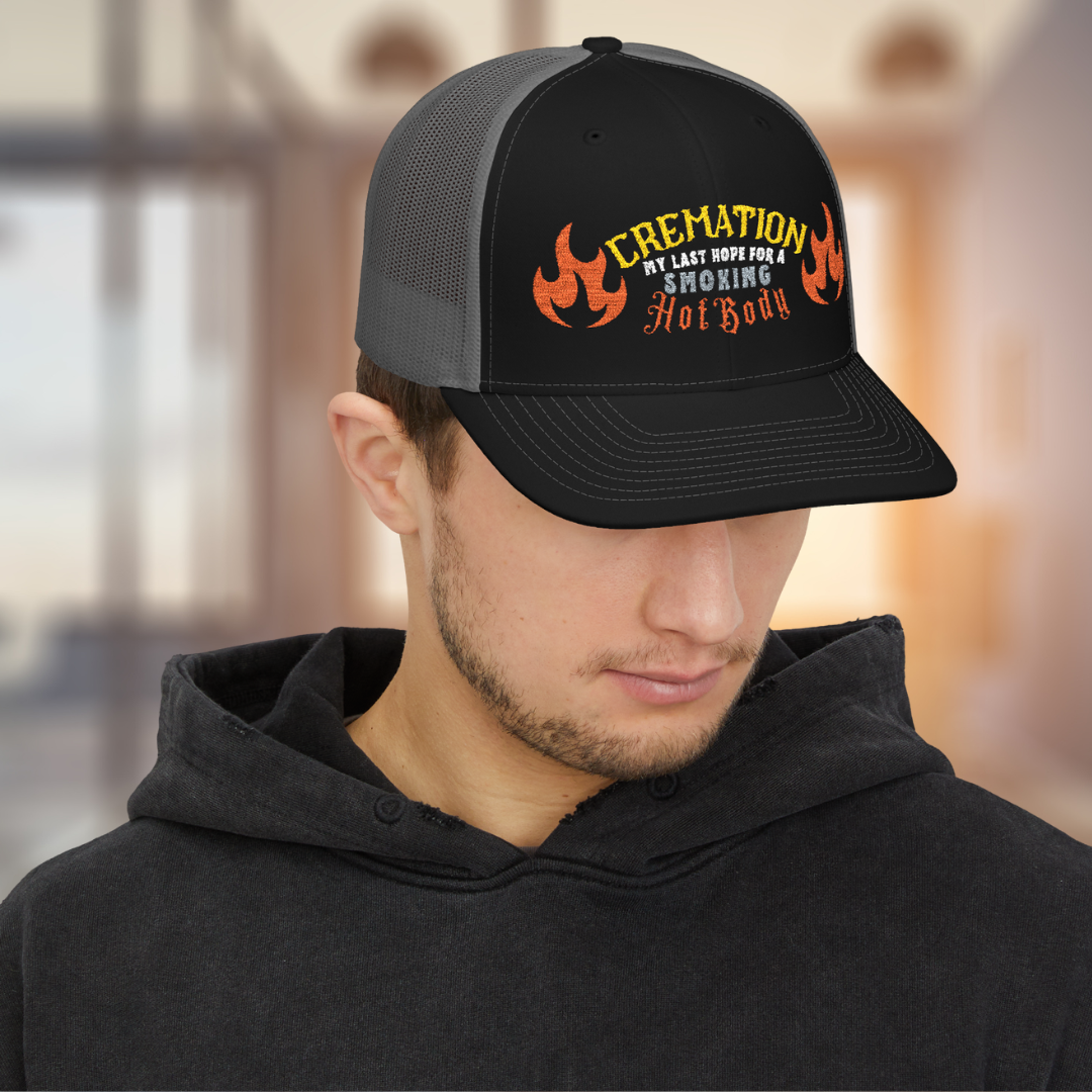 Cremation My Last Hope for a Smoking Hot Body Funny Embroidered Snapback Cap