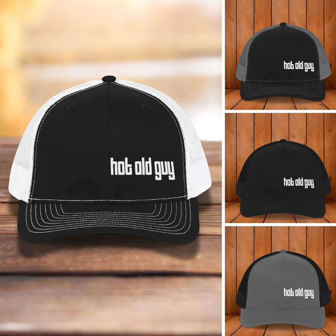 Funny Hat: Hot Old Guy Embroidered Snapback Cap