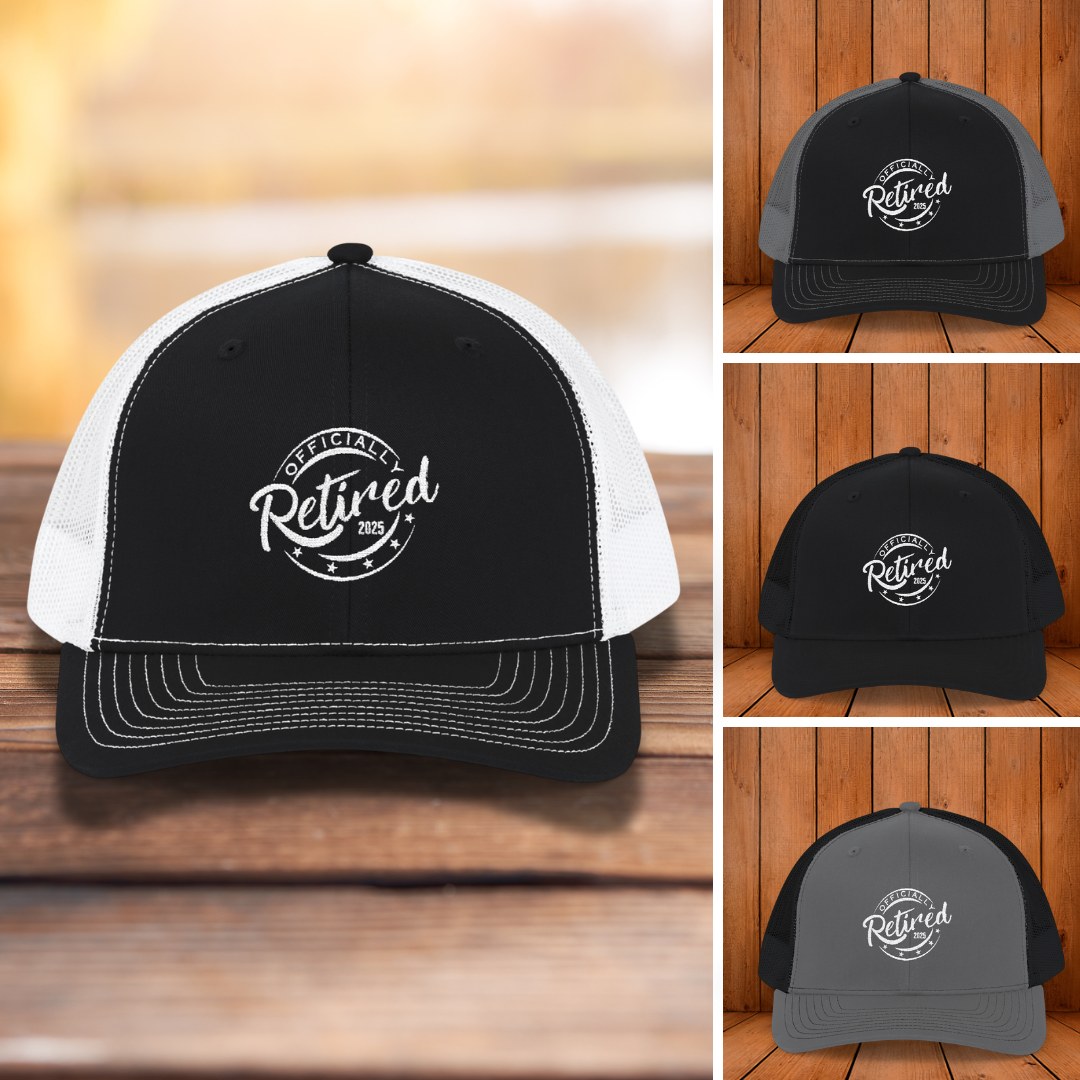 Officially Retired 2025 Badge Embroidery Snapback Cap