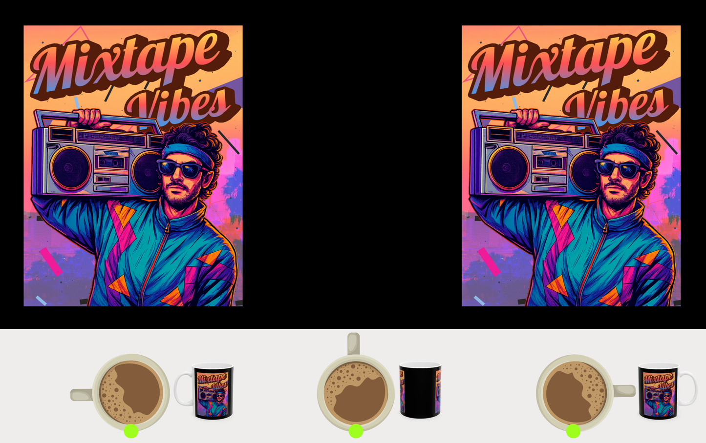 Mixtape Vibes Boom Box Guy Nostalgic Ceramic Mug