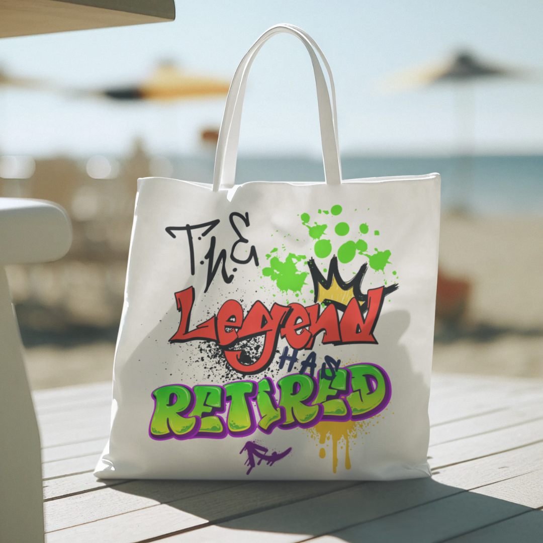 The Legend Has Retired Graffiti Tote Bag