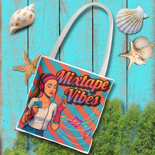 Mixtape Vibes Teen Girl 80s Nostalgic Tote Bag
