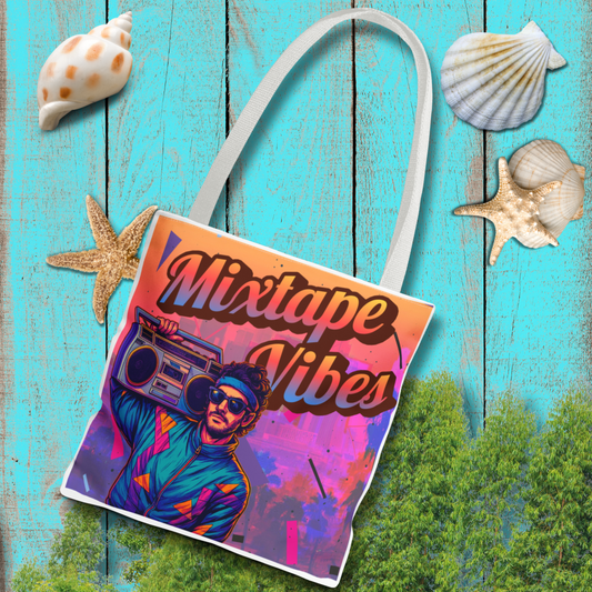 Mixtape Vibes Boom Box Guy 80s Nostalgic Tote Bag