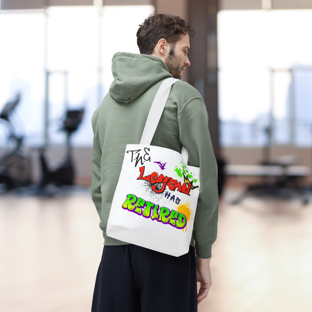 The Legend Has Retired Graffiti Tote Bag