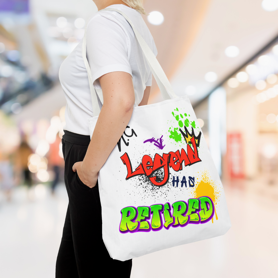 The Legend Has Retired Graffiti Tote Bag