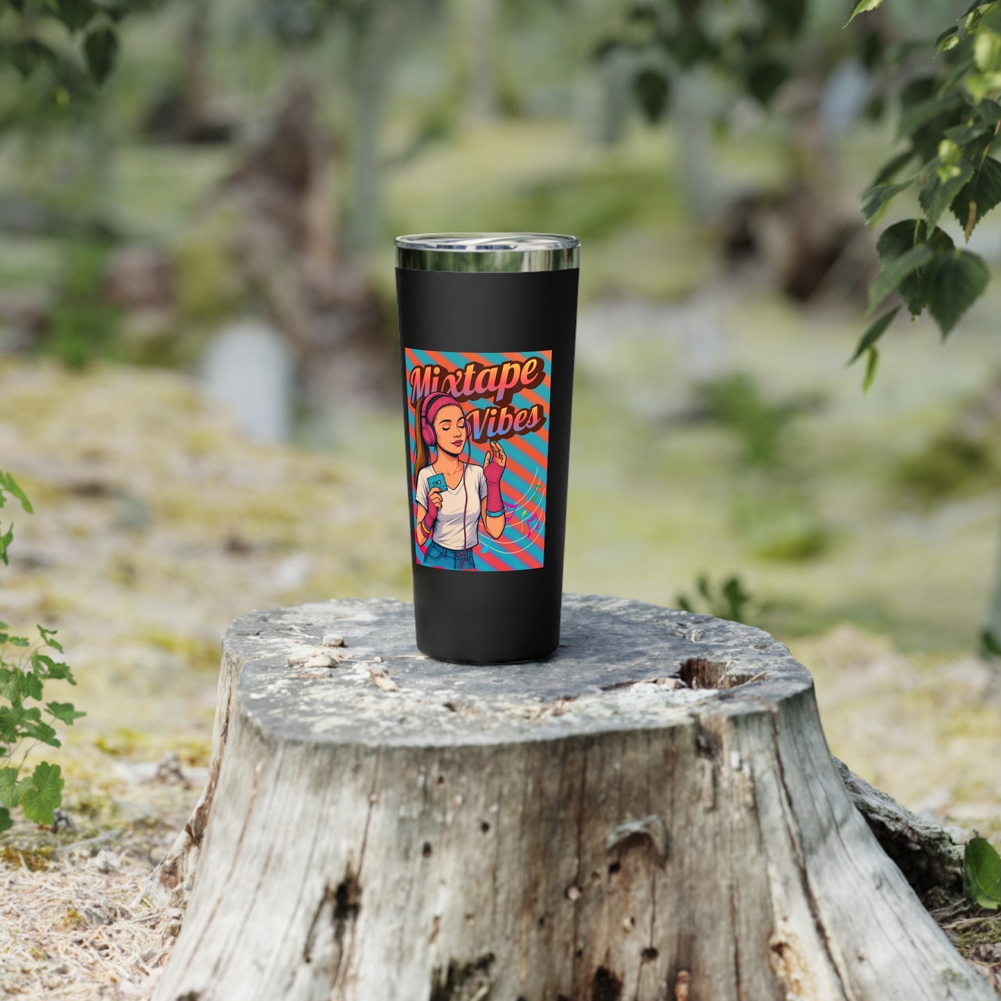 Mixtape Vibes Teen Girl 80s Retro 22 oz Stainless Steel Tumbler
