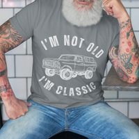 Heather gray tee featuring contour drawing similar in style to the classic GMC Blazer from late twentieth century 