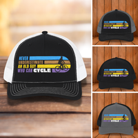 Cycling Hat: Never Underestimate an Old Guy Who Can Cycle Embroidered Snapback Cap