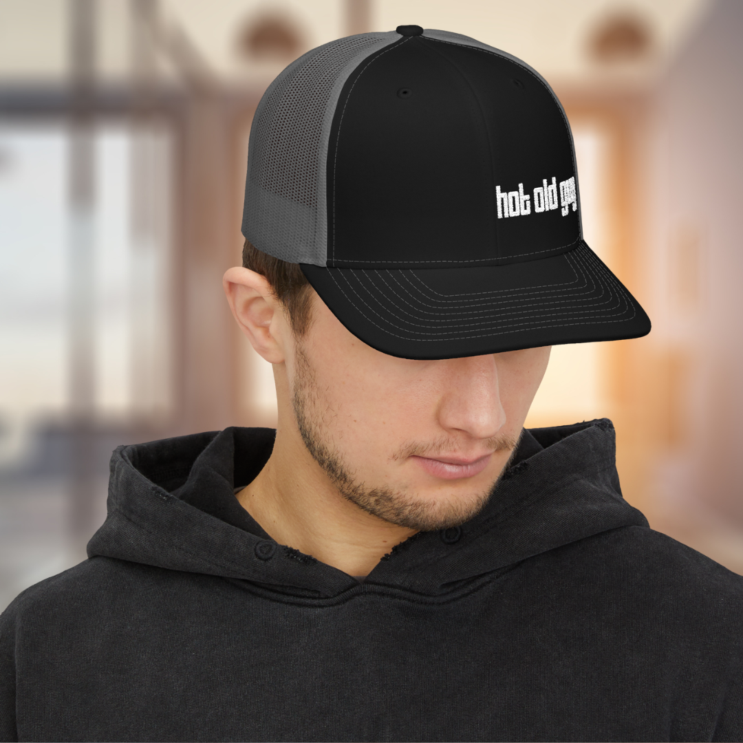 Funny Hat: Hot Old Guy Embroidered Snapback Cap