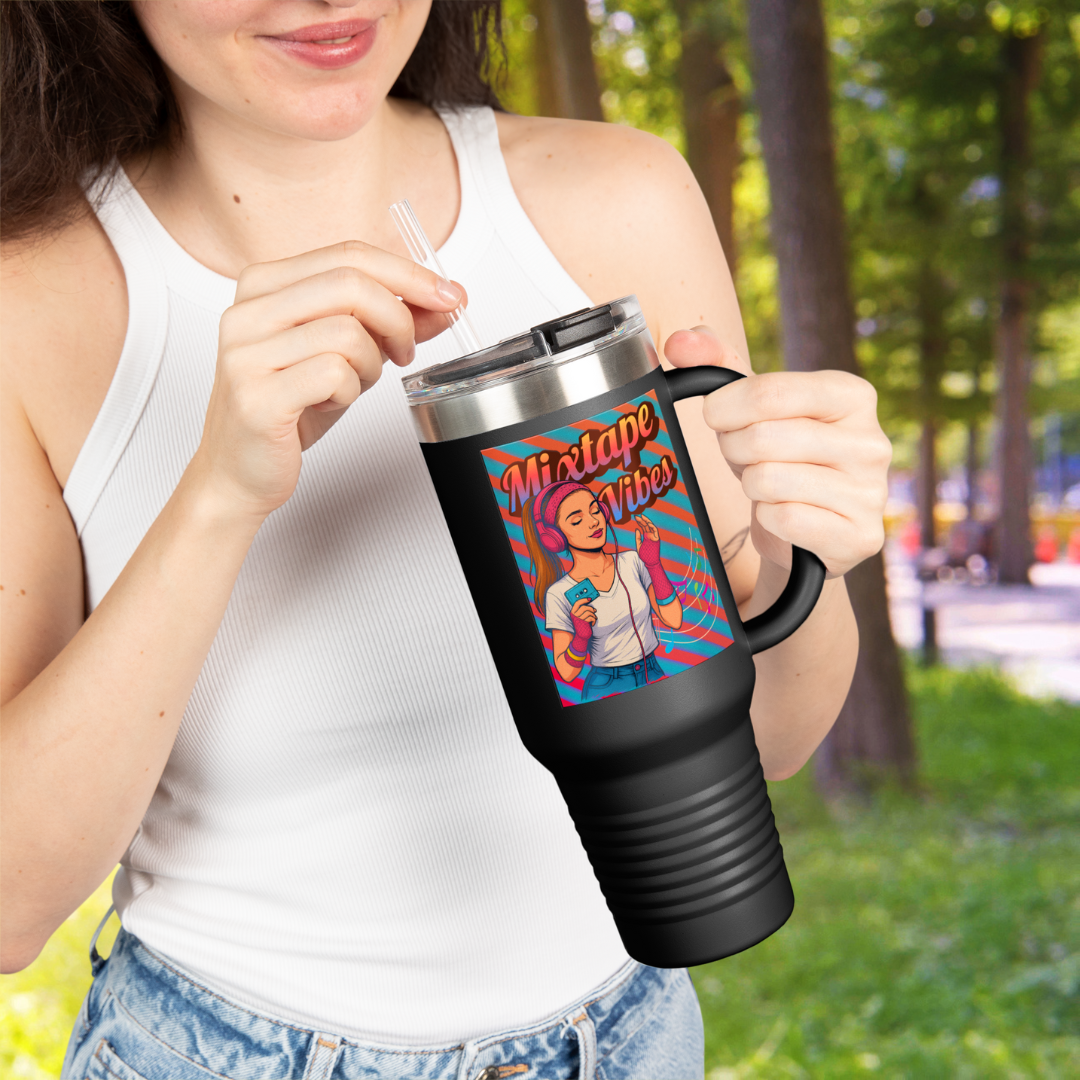 Mixtape Vibes Teen Girl 80s Style Stainless Steel Tumbler