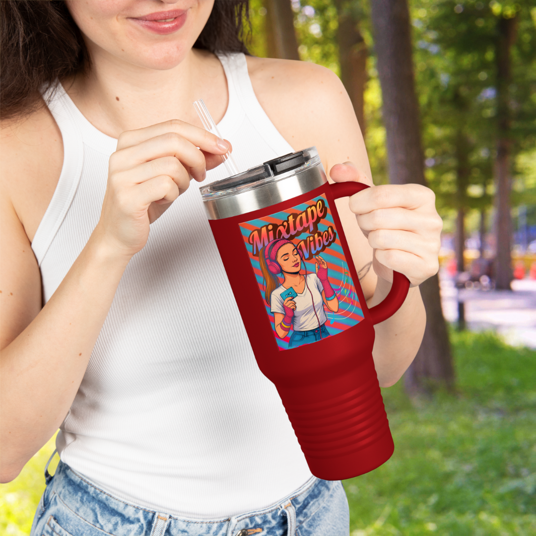 Mixtape Vibes Teen Girl 80s Style Stainless Steel Tumbler