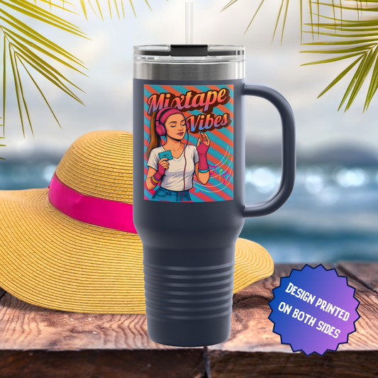 Mixtape Vibes Teen Girl 80s Style Stainless Steel Tumbler