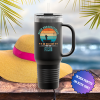 Never Underestimate an Old Guy Who Can Fish Travel Mug